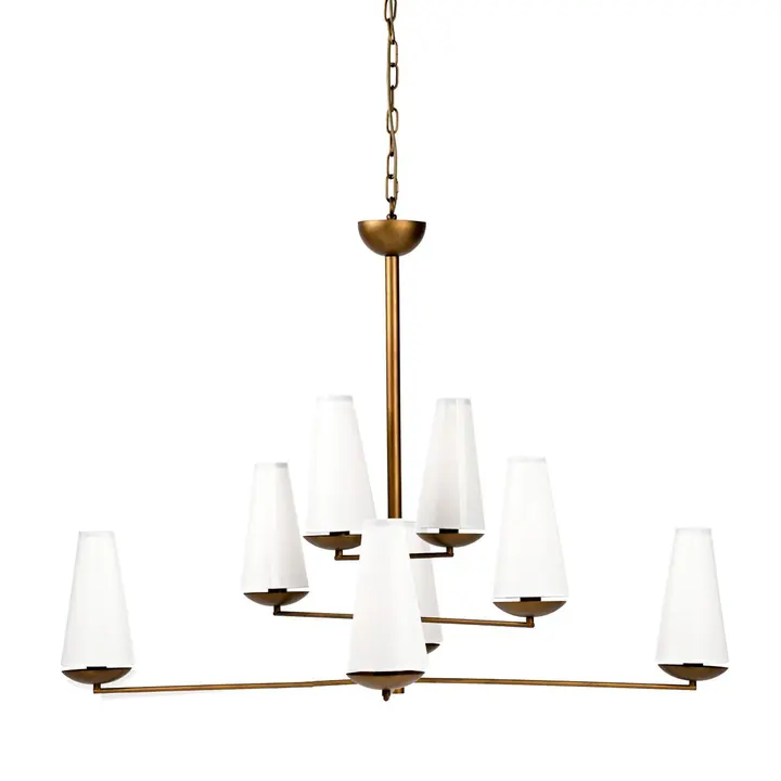 A tiered Esther chandelier by Cafe Lighting and Living