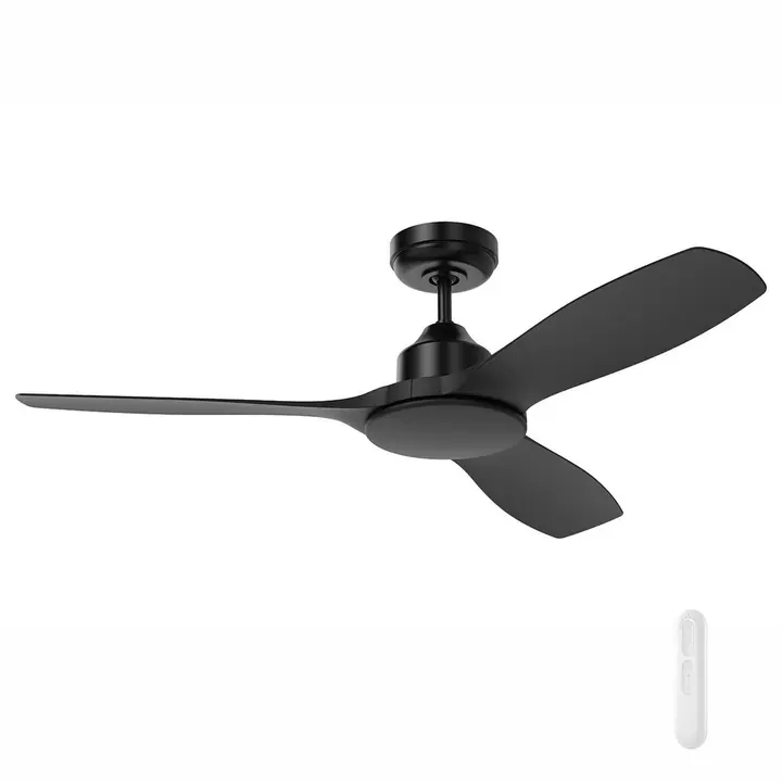 A black three-blade Raptor S 122 cm DC ceiling fan