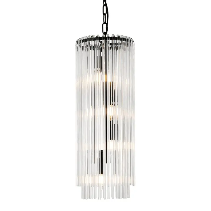 A black four-light long pendant by Cafe Lighting
